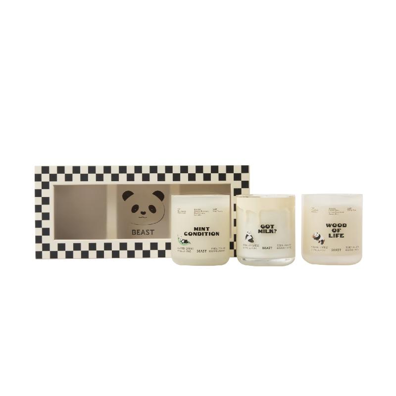 THE BEAST Panda Poop Mini Scented Candle Set