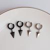 1-10 Pair Punk Geometric Minimalist Black Stainless Steel Hoop Earrings for Ladies Modern Daily Trendy Huggie Jewelry 2025 New