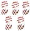 2Pcs Temporary Tattoo Sticker Halloween Terror Realistic Fake Blood Injury Scar