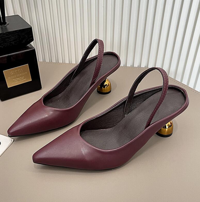 Summer Pointed-toe Single Shoes Cover Toe Women Mules Slippers Elegant Singbacks Slides Ladies Outdoor Street Style Sandalias