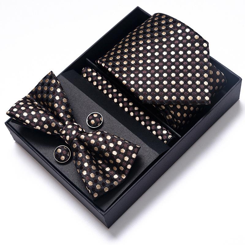 Men'S Tie Bow Tie Set Gift Box 6-Piece Set Tie Business Dress Tie Guangzhou