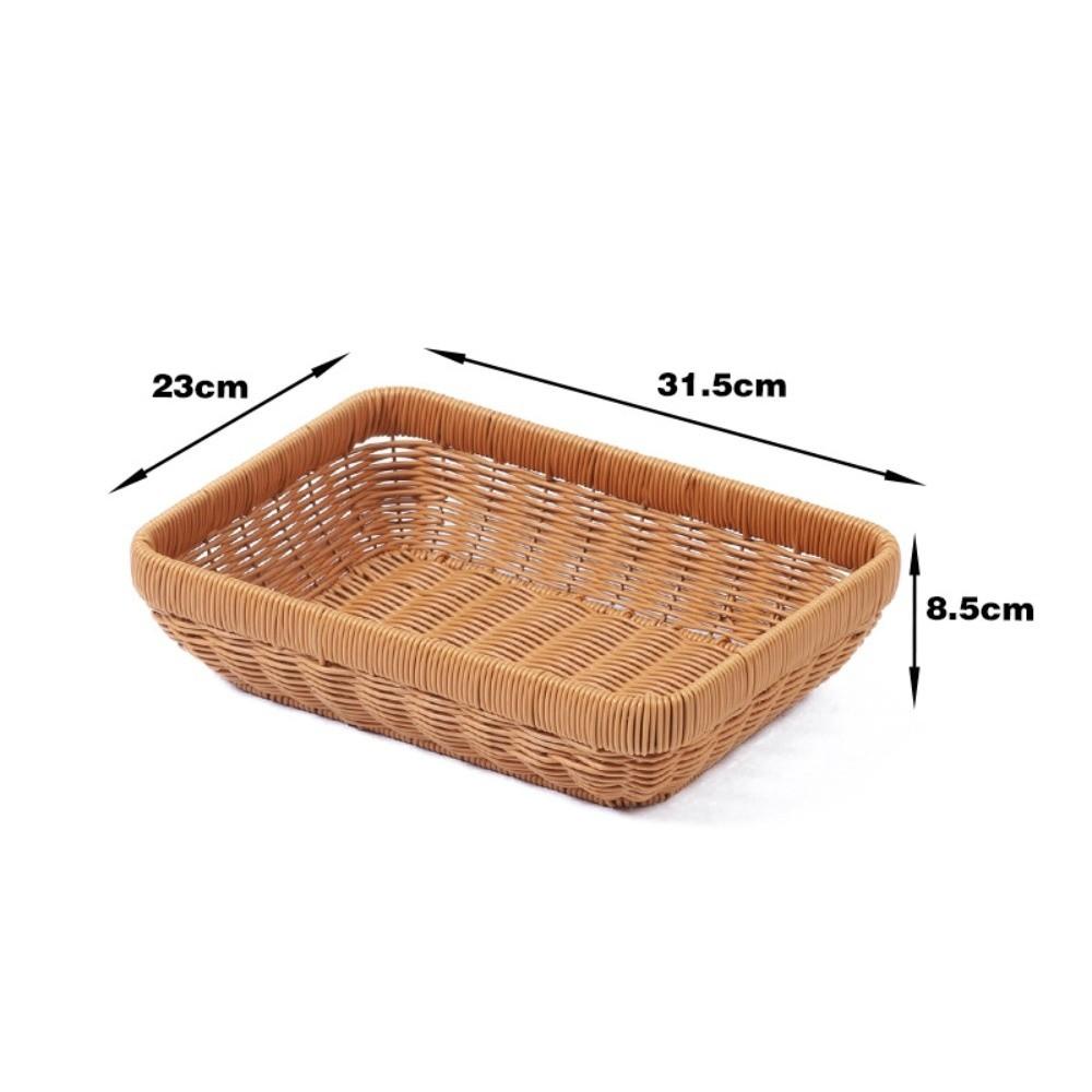 Woven Texture Woven Storage Basket Boho Style Bread Tray Vintage Wicker Basket  Coffee Shop