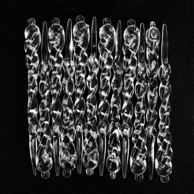 

60/12x Crystal Clear Icicle Pendants Transparent Christmas Tree Hanging Ornaments Holiday Winter Party Home Decoration Wholesale 12PCS прозорий