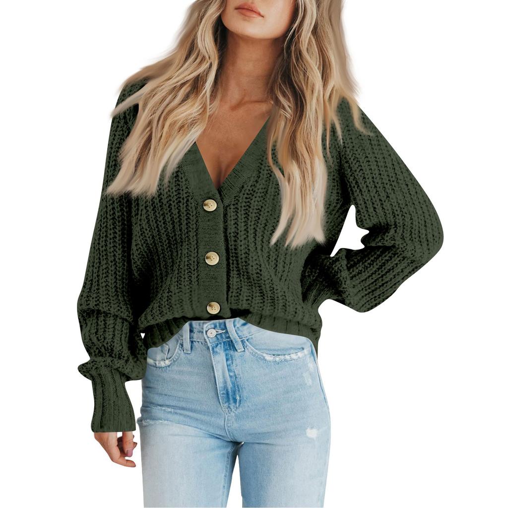 Women's Chunky Knit Cardigan Sweaters Trendy Casual Long Sleeve Open Front Button Down Knitted Outerwear Coats
