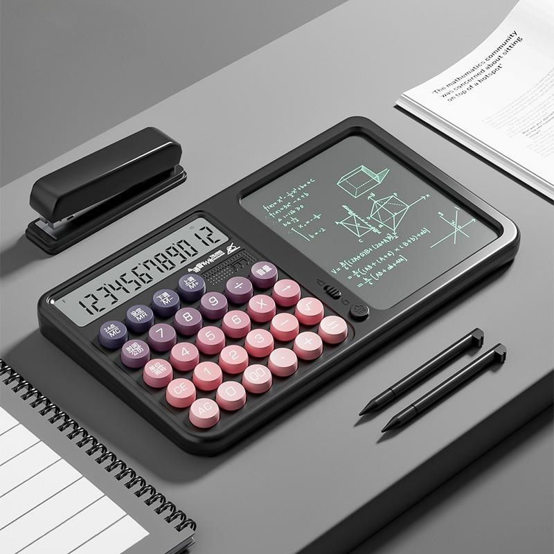 Bunter Mode-Taschenrechner mit Schreibtafel-Tastenrechner für Büro oder Schule, flexible Tastatur für College, Büro, Schüler