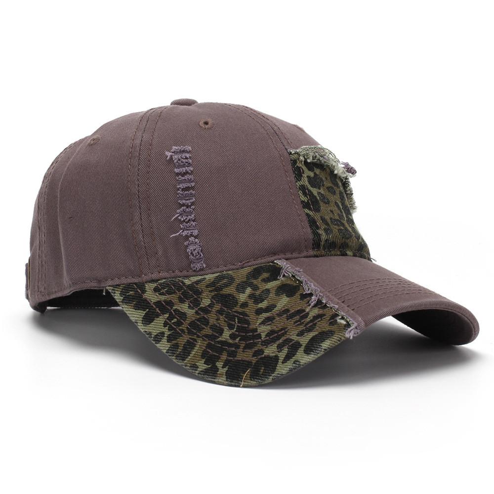 Spliced Leopard Pattern Cap With Breathable Cotton For Outdoor Use