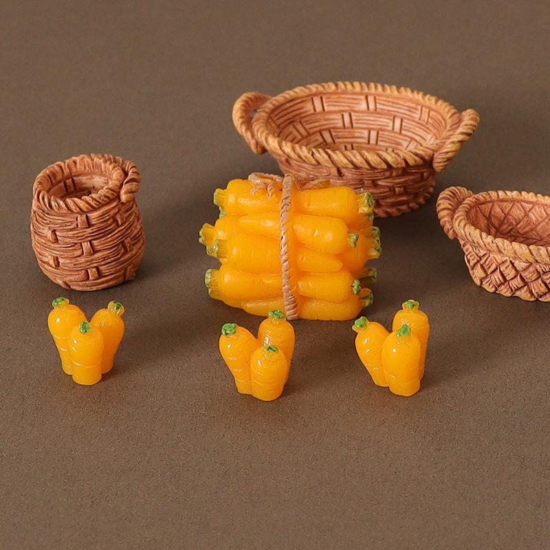 1 набор 1/12 кукольный домик имитация морковных корзин кукольная кухня корзина для хранения продуктов украшения кукольные домики аксессуары