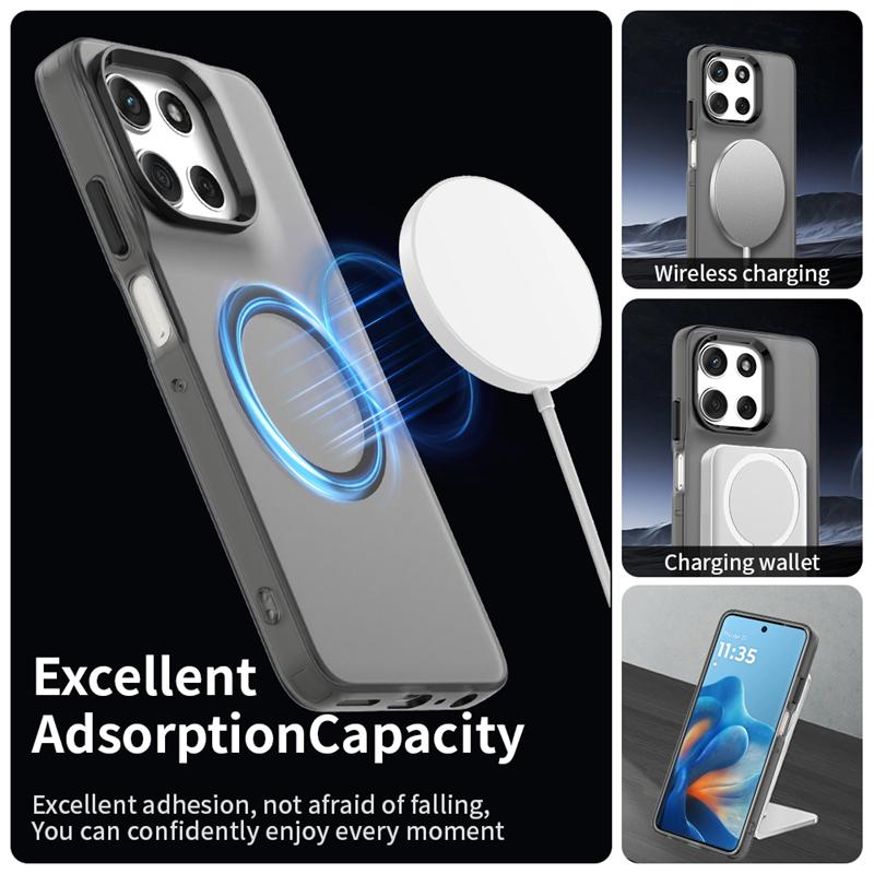 Transparent Case For Motorola Moto G56 Case Moto G56 G86 G66j G66y Magnetic Adsorption Wireless Charge Cover For Moto G56 Case