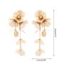 Metal Flower Exaggerated Tassel Dangle Earrings Banquet Jewelry Accessories Gift