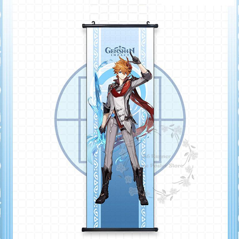 

Genshin Impact Scroll Hanging Painting Anime Figure Bedroom Decoration Painting Comic Exhibition Two-Dimensional Poster 30x90cm