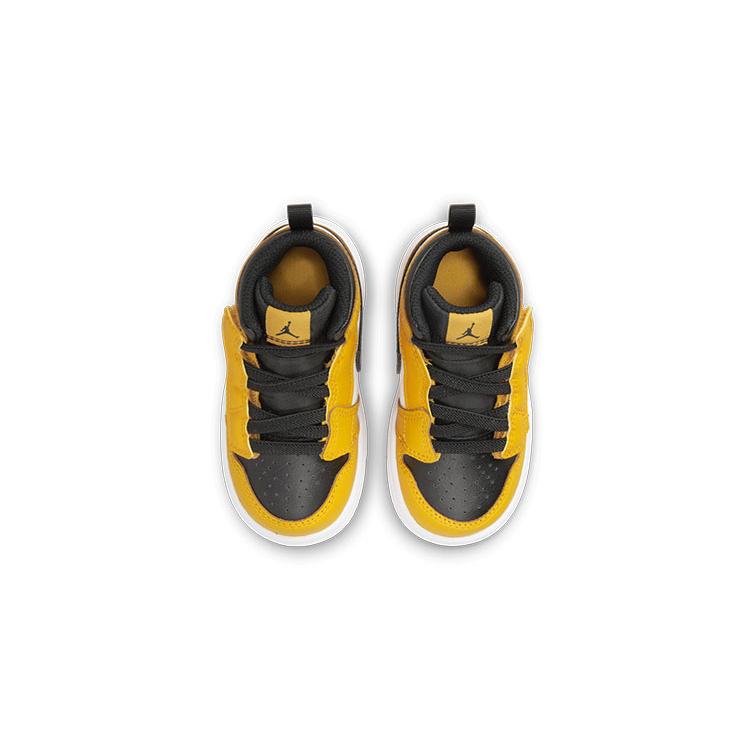 Jordan Scarpe da Basket Air Jordan 1 Mid Alt Vintage High top Nero Giallo Neonato e Bambino AR6352-701