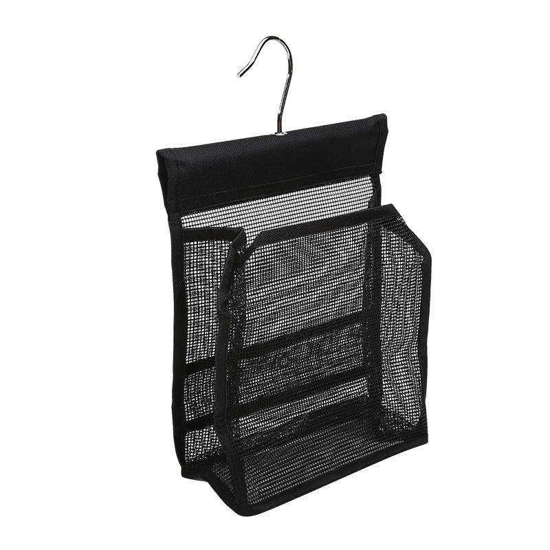 Hanging Toiletry Bag PVC Mesh Hanging Bag Portable Quick Drying Shower Storage Bag Wall mounted Cosmetics Toiletries Organizer чёрный