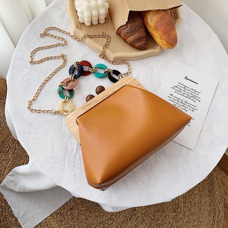 

Нова осінь 2024 року сумка-месенджер Корейська модна повсякденна сумка через плече проста ретро сумка з затискачем для рота Модна жіноча сумка коричневий