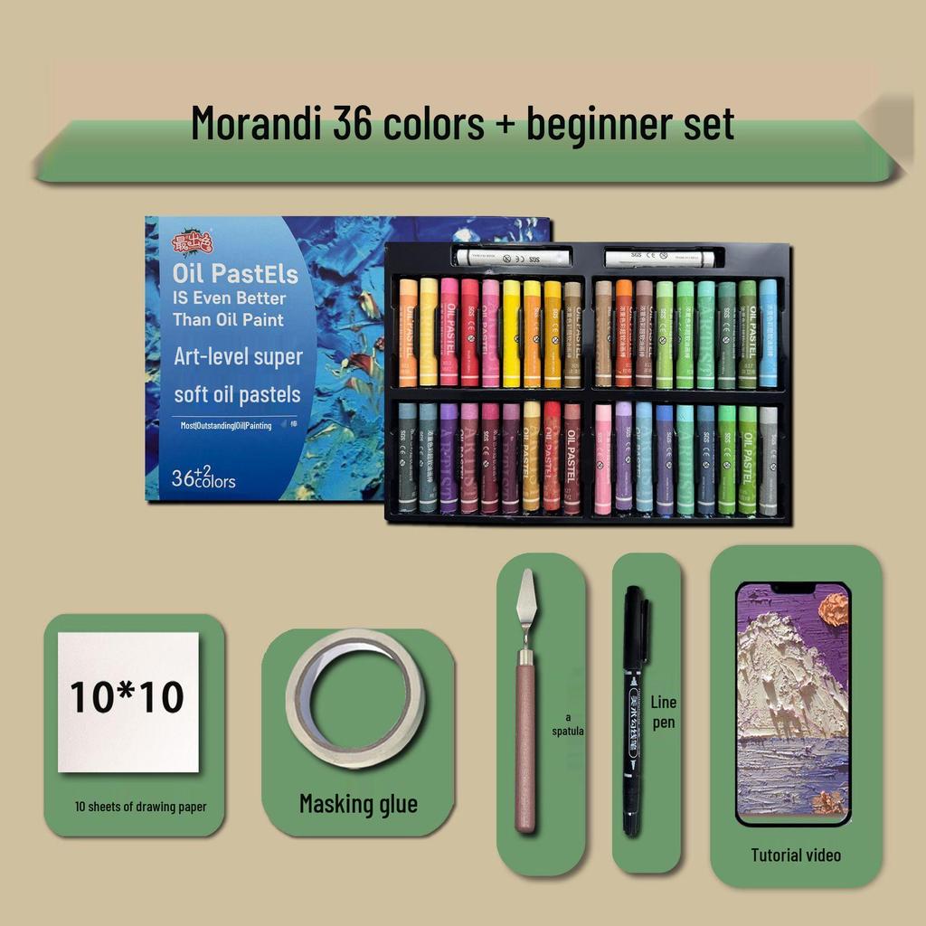 48-Color Super Soft Oil Pastels Set with Scraper - Child's Painting Kit