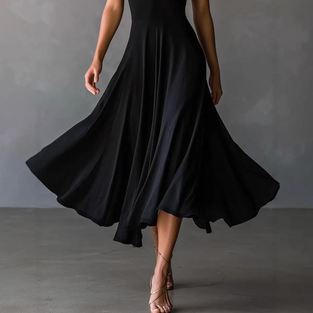 Black European & American Style High-End Formal Women's Dress