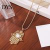 Devil Eye Jewelry Necklace Vintage Chain with Hamsa Hand Pendant Rhinestone Palm Gifts for Women Wife Girlfriend Scratch Resistant