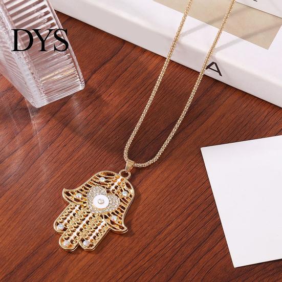 Devil Eye Jewelry Necklace Vintage Chain with Hamsa Hand Pendant Rhinestone Palm Gifts for Women Wife Girlfriend Scratch Resistant