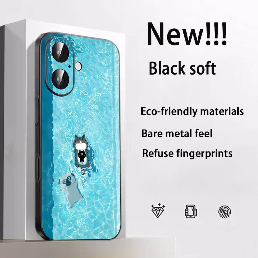 Cat universe cute fashion design Phone Case For iPhone 17 16 e 15 14 13 12 Plus Mini Pro Max Soft black Shockproof Cover