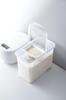 Asvel Airtight Rice Container with Secure Rice Remaining and 12kg Gasket, Lock, Tray, Casters,