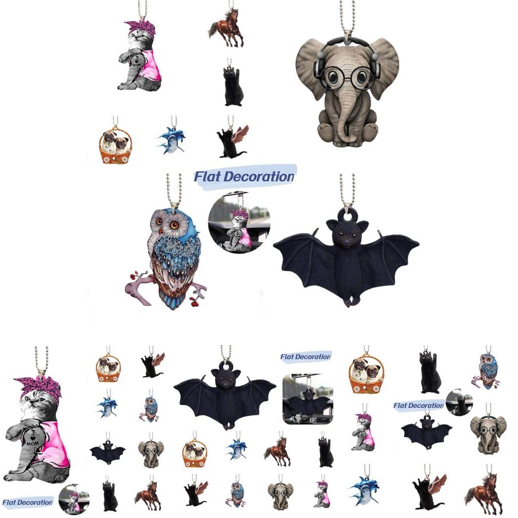 Creative Bat Black Cat Car Hanging Decoration Acrylic Cartoon Style Animal Shape