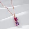 Collana con ciondolo ovale viola rosso zircone con intarsi irregolari, collana da donna di lusso, catena dorata, gioielli di lusso per feste e regali
