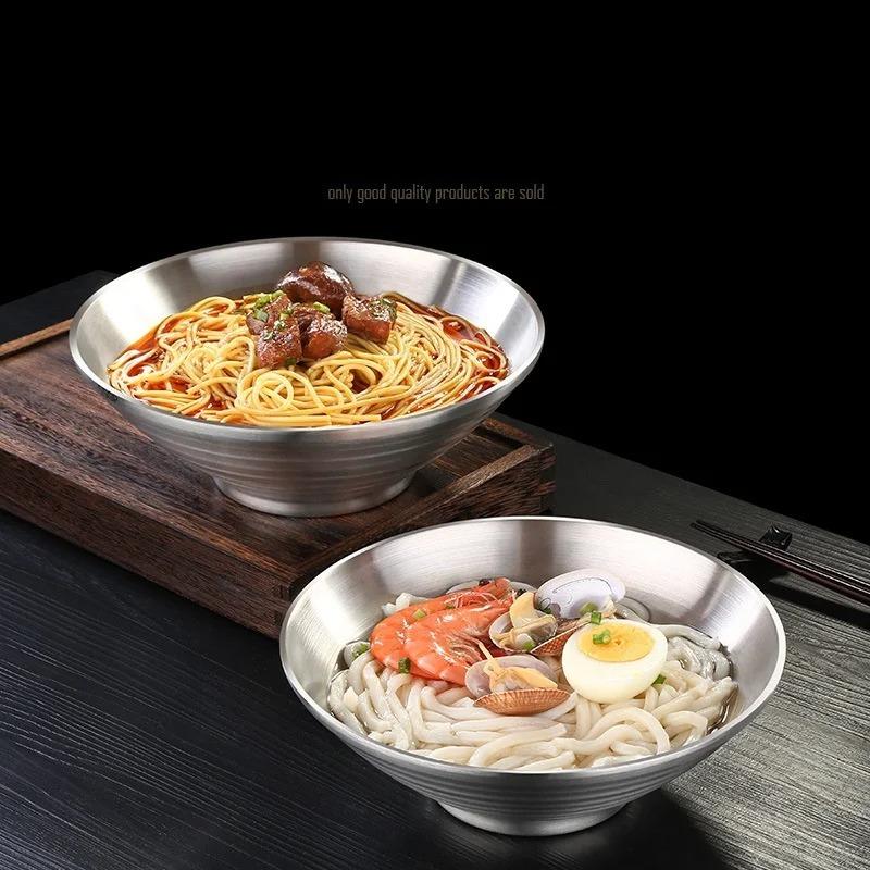 1Pc High Quality 304 Stainless Steel SSGP Ramen Rice Soup Noodle Bowl Anti Hot Hat Kitchenware
