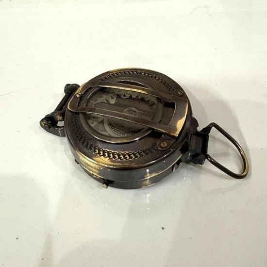 Brass WWII Military Compass Nautical British Prismatic Engineers Lensatic Tool With Mirror Lid Hiking Camping Compass Gift