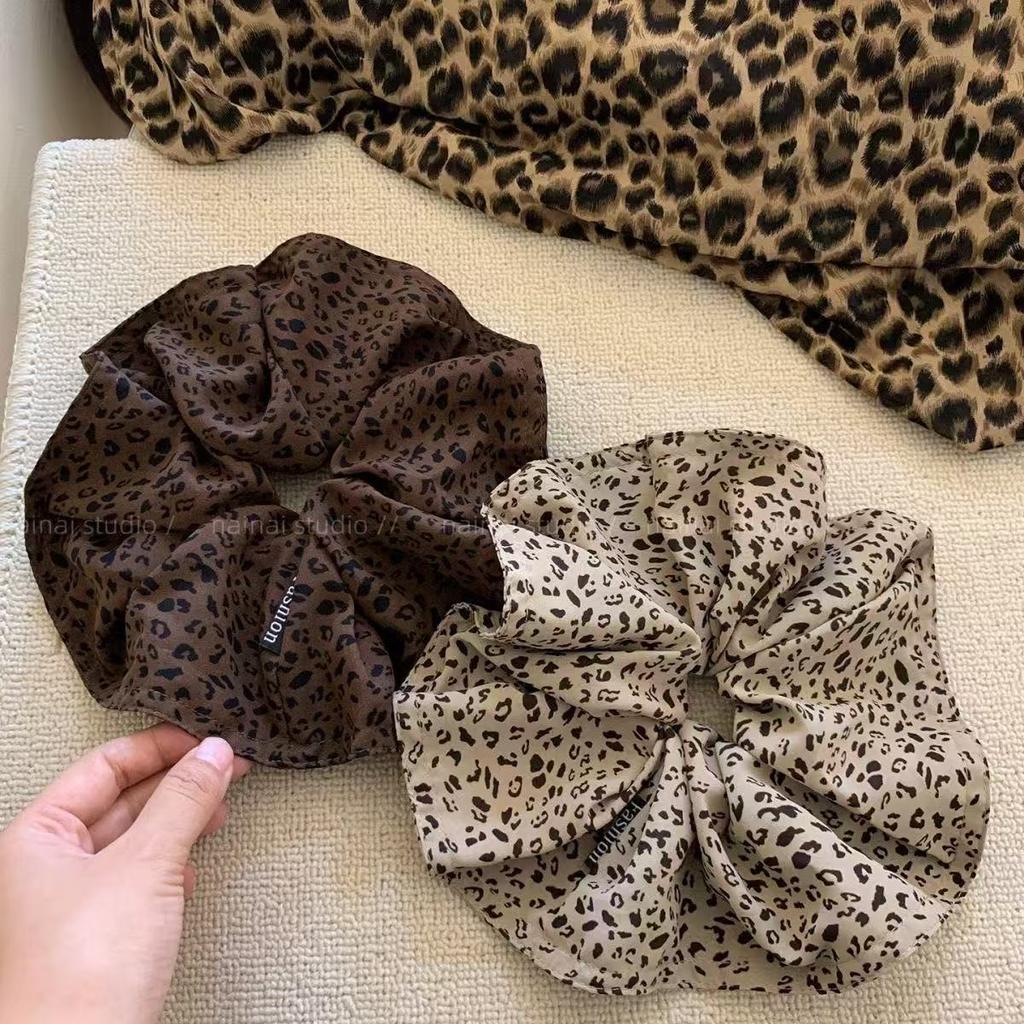 Korean Dongdaemun New Leopard Print Scrunchie Premium Hair Tie Elastic