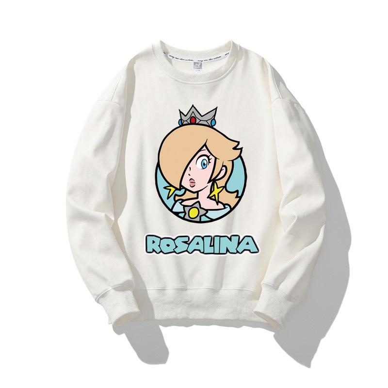 Super Marios Bros Cartoon Sweatshirt for Children Anime Figures Luigi Toad Bowser Yoshi Peach Cosplay Long Sleeved Tops