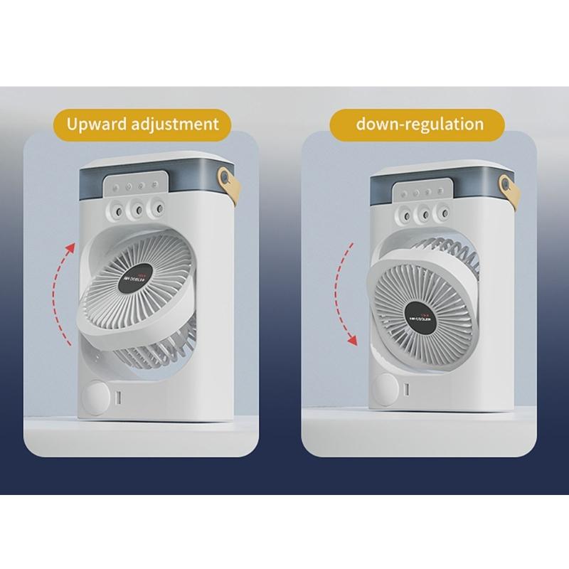 Rechargeable Air Conditioning Portable Desktop Cooling Fan with 3 Speed Suitable for Office and Bedroom Dormitory
