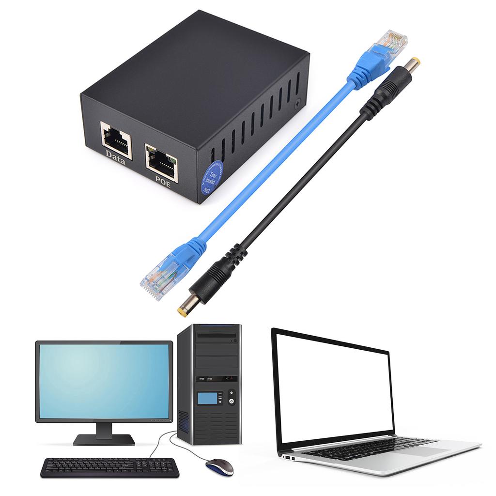 POE Separator Standard POE Splitter 12V 5A 1000Mbps Metal Housing Fast Heat Dissipation Enhances Netwoking Connection
