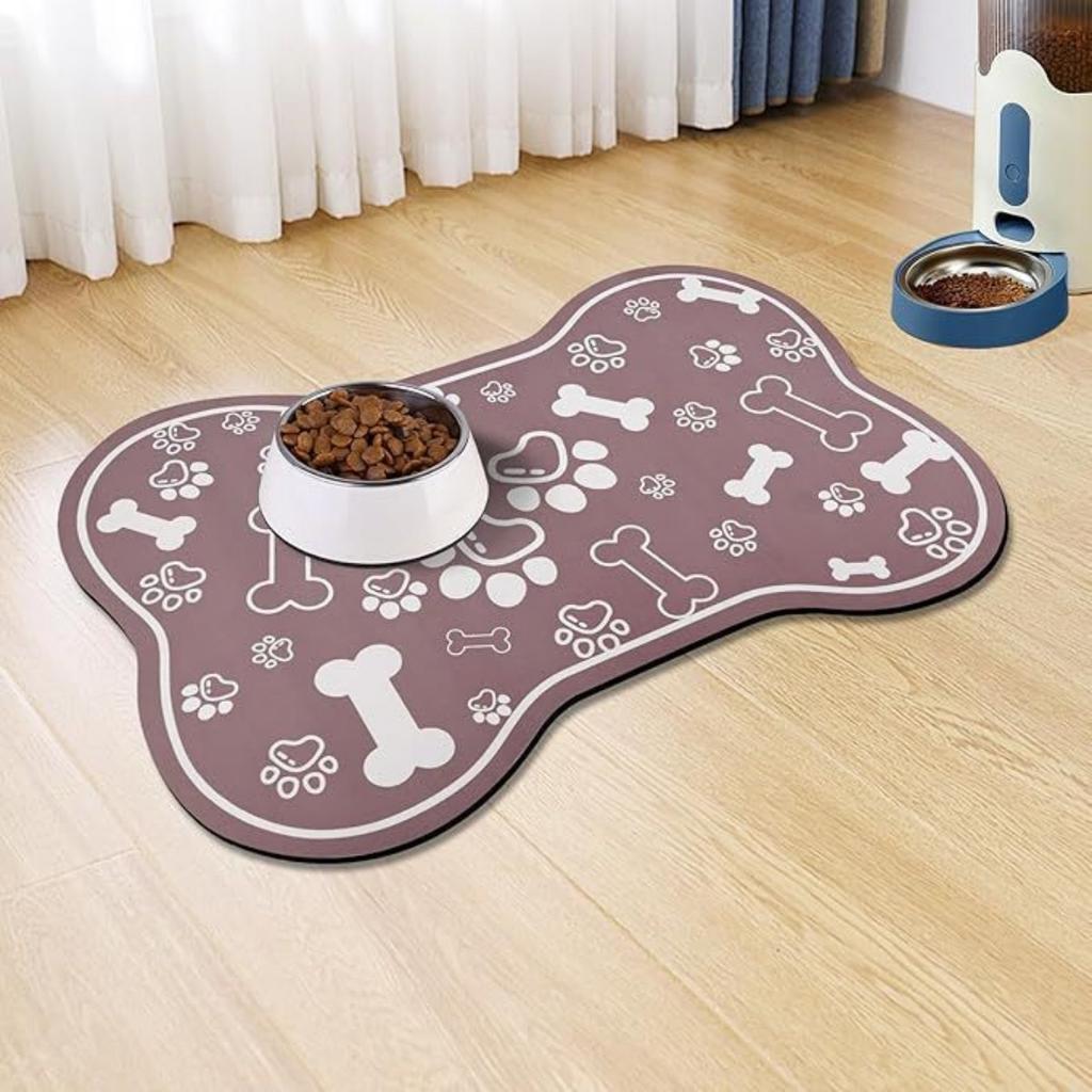 50*80 Quick Drying Diatomaceous Earth Pet Feeding Mat - Splash Proof, Absorbent, Easy To Clean, Suitable for Dogs and Cats, Washable