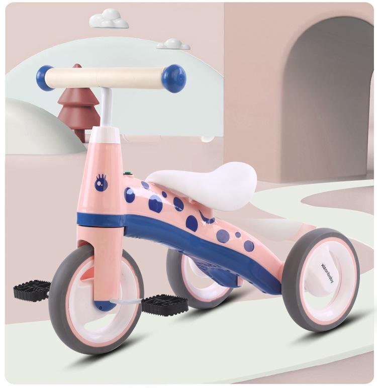 

Беговел для малышей, подарок для мальчиков и девочек, трехколесный детский велосипед для детей, трехколесный велосипед с легкой сборкой, противоскользящая педаль, подарок на день рождения розовый