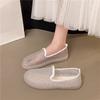 2025 Summer New Hollow Mesh Shoes One Pedal Maternity Shoes Breathable Shallow Mouth Soft Sole Soft Surface Single Shoes Mother Shoes