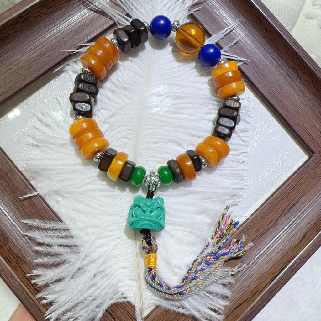 Original Chinese Agarwood Multi-Treasure Bracelet for Women - Natural Wood Beads, Retro High-End Style