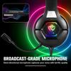 S100 Leather Gaming Headset Over-ear Headphone Earphone with RGB Light Noise Cancelling Stereo Sound PS5 PS4 Switch PC