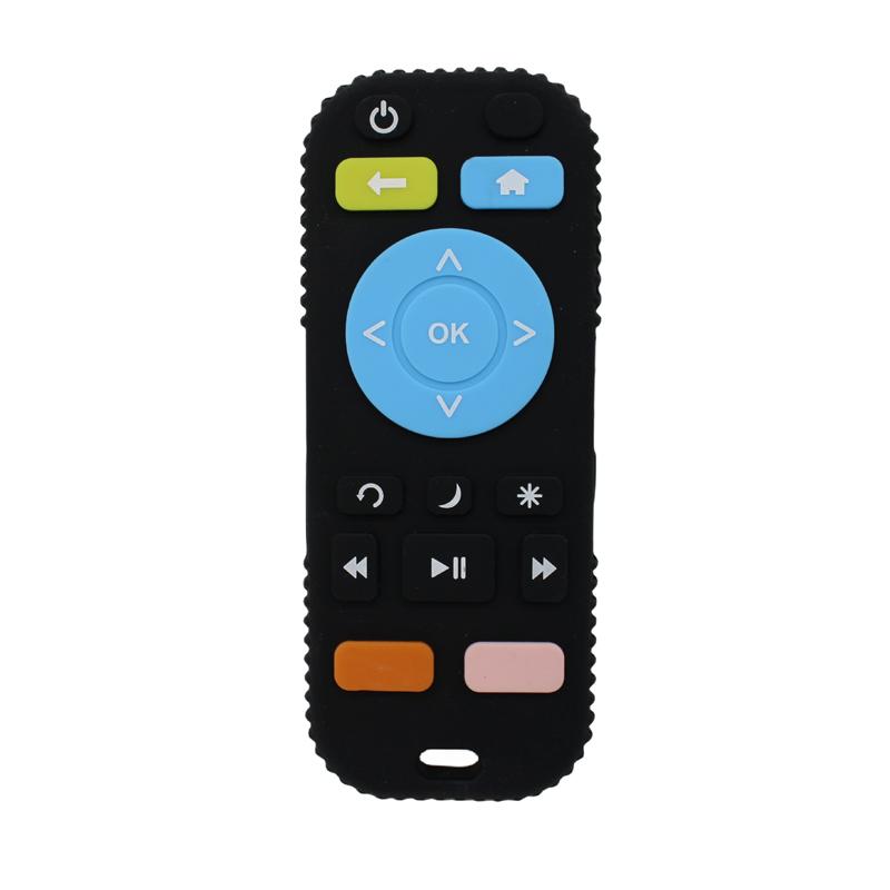 Baby silicone remote control teether baby anti-eating hand teething stick cartoon soothing teething toys cognitive teething toy