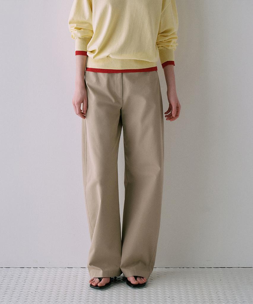 LAMEREI Natural Curved Cotton Pants[Lmbfsppt505]-2Color