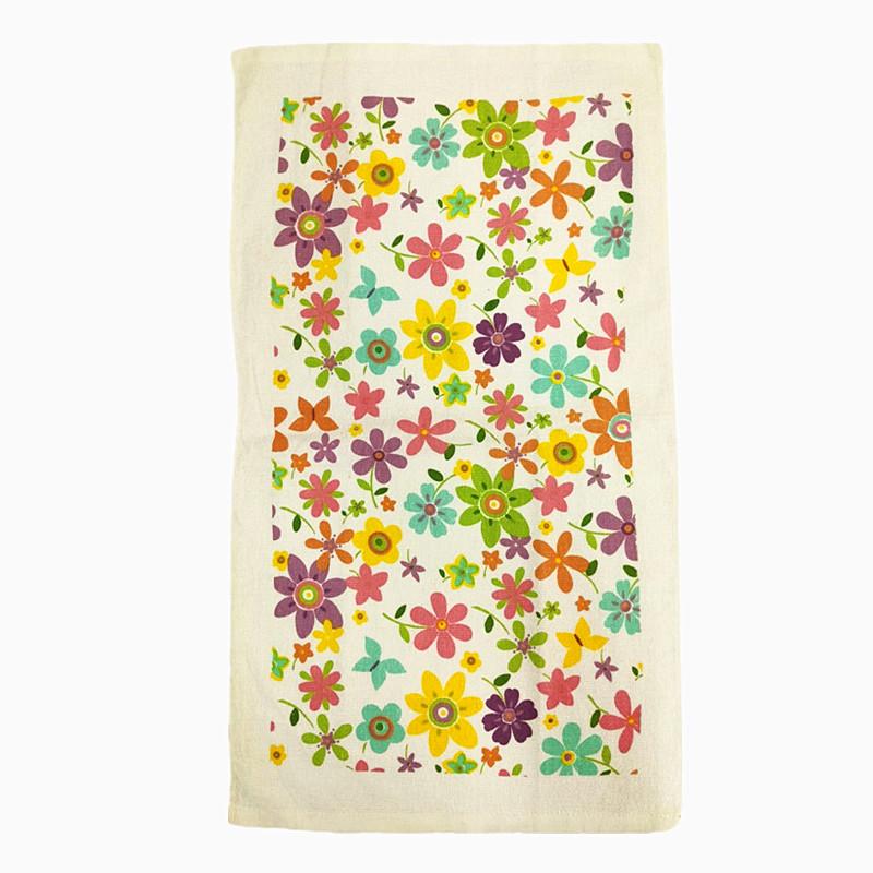 1 pièce 40x70cm Serviette à thé imprimée colorée en coton Torchons de cuisine Chiffon de nettoyage absorbant l'eau Cadeau pour fête à la maison