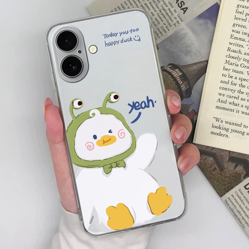 

Чехол для Apple iPhone 16 Pro Plus Max 16promax 16pro милый медведь прозрачный мягкий TPU силиконовый противоскользящий защитный корпус для камеры для iPhone Capa iPhone 16 Plus