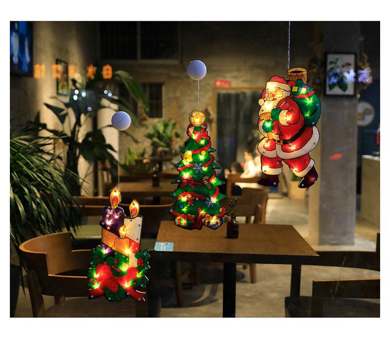 LED Weihnachtssaugnapf Schneemann Fensterdekorationslampe - Festliche Atmosphäre, Kleines Buntes Licht