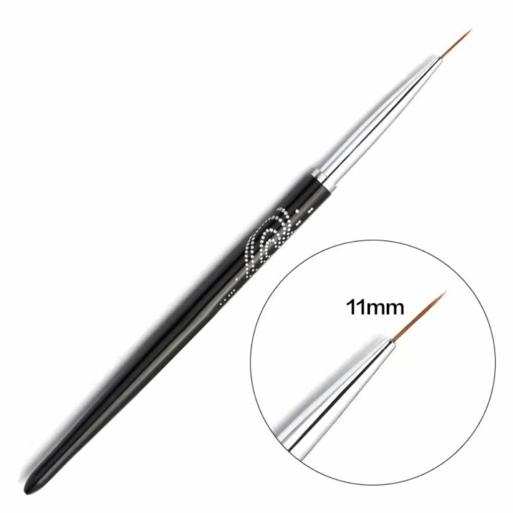 Black Color Nail Art Liner Brush Metal Handle Nail Drawing Pens UV Gel Application