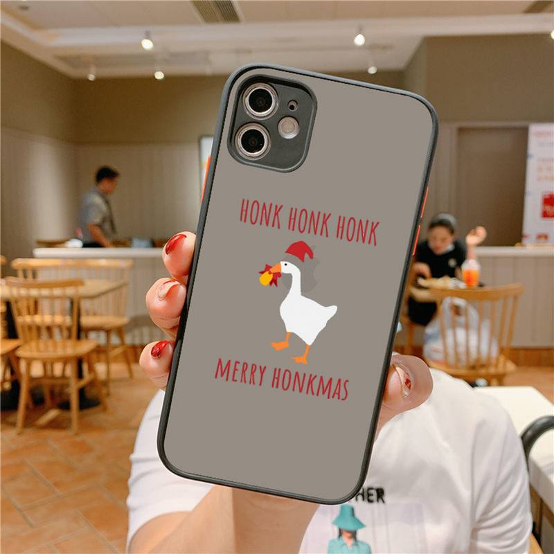 

Duck Goose Game Phone Case for iPhone X XR XS 7 8 Plus 11 12 13 pro MAX 13mini Translucent Matte Case iphone 11