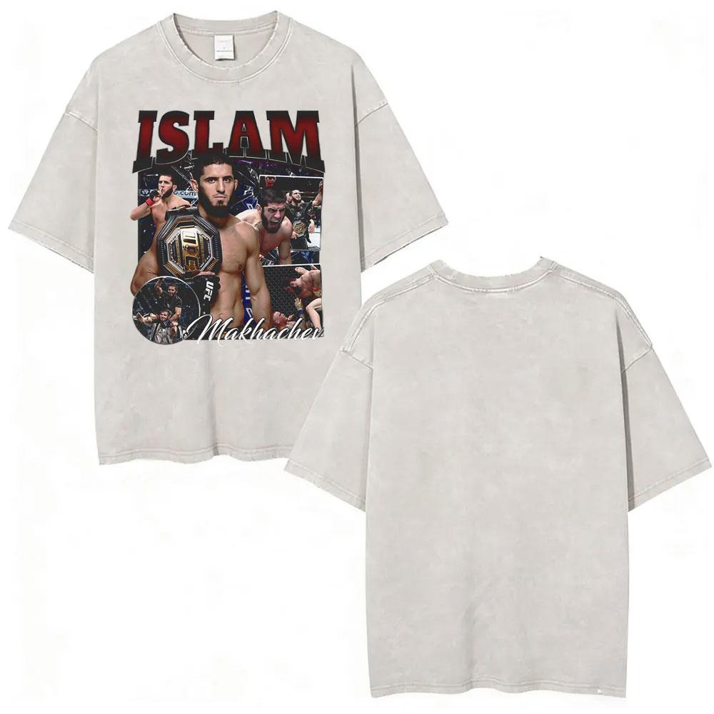 Limitované Islam Makhachev Klasické Grafické Tričko Pánské Dámské Móda Gotické Oversized Trička Vintage Prané Krátký Rukáv Trička