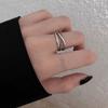 Vintage Heart Open Ring Women's Niche Personalized Creative Geometric Design New Fashion Party & Gift Hand Jewelry