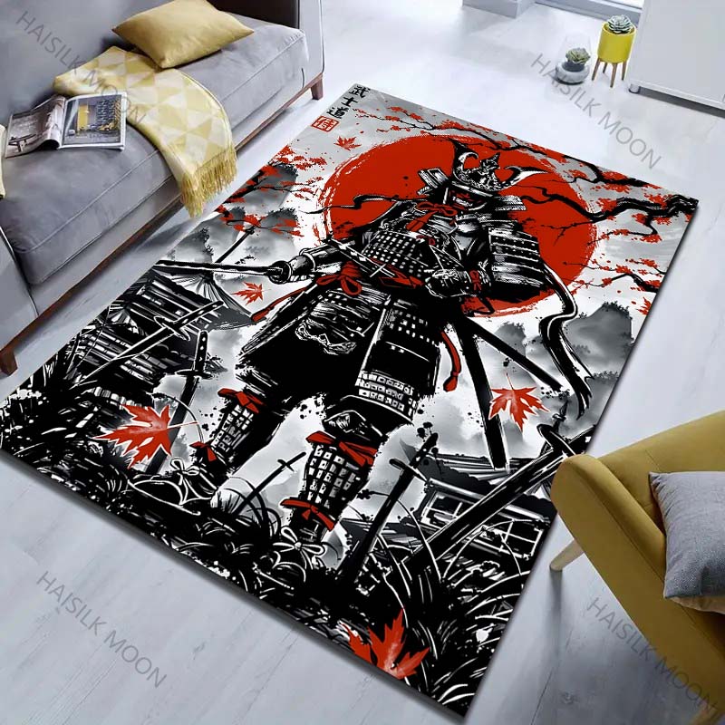 NEW Japanese Bushido Printed Carpet for Living Room Bedroom Sofa Home Decoration Non-slip Floor Mat Modern Carpet Large Size