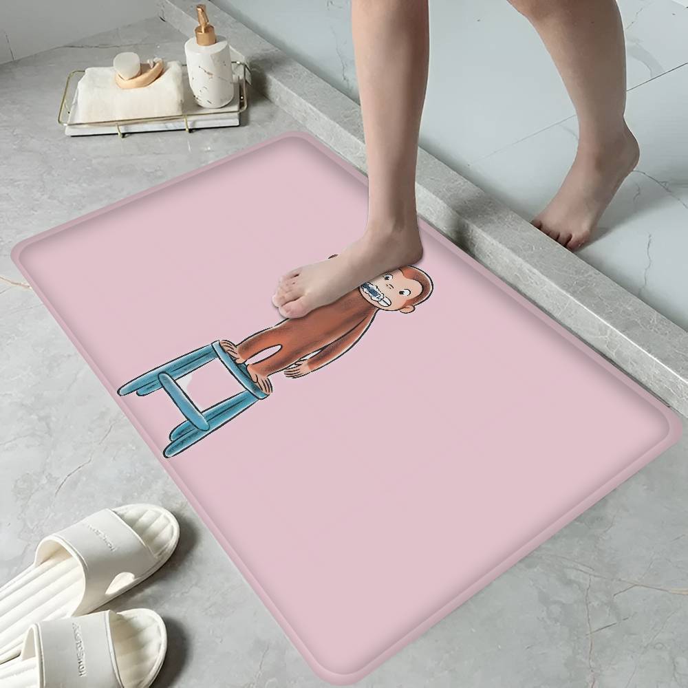 MONKEY CARTOON C-Curious GeorgeS Hallway Carpet Non-Slip Laundry Room Mat Laundry Decor Balcony Child Living Room