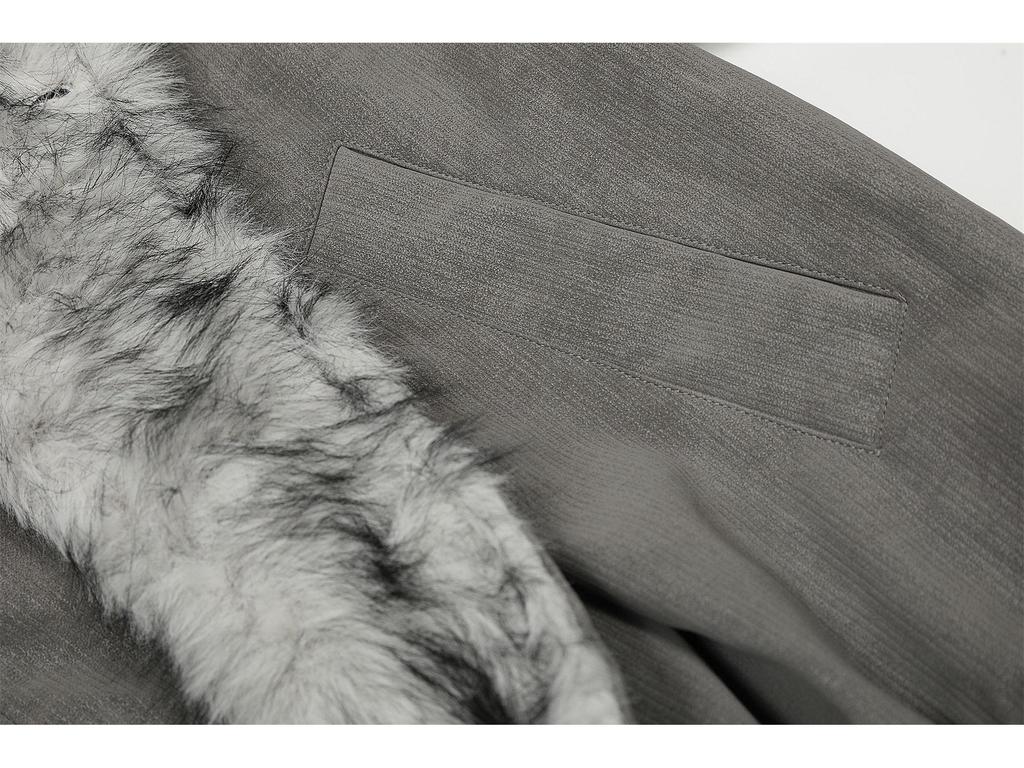 2025 Unisex Winter Mountain Eagle Shearling Collar Double-Layer Jacket