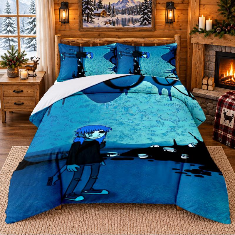 Sally Face Pattern Bedding 3Pcs Set Bed Sheet And Pillowcases For Indoor Bedroom