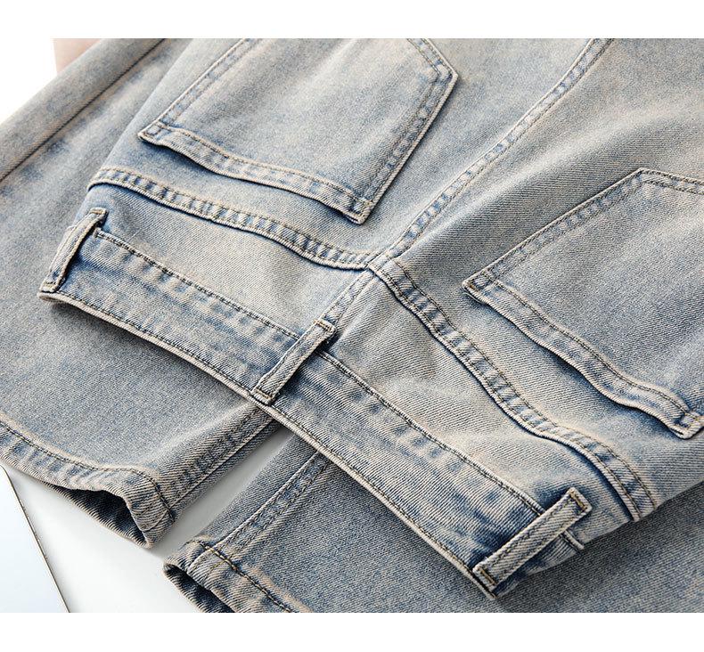 Women's High-Waist Embroidered Straight-Leg Jeans - Floral Ethnic Style for Spring & Autumn